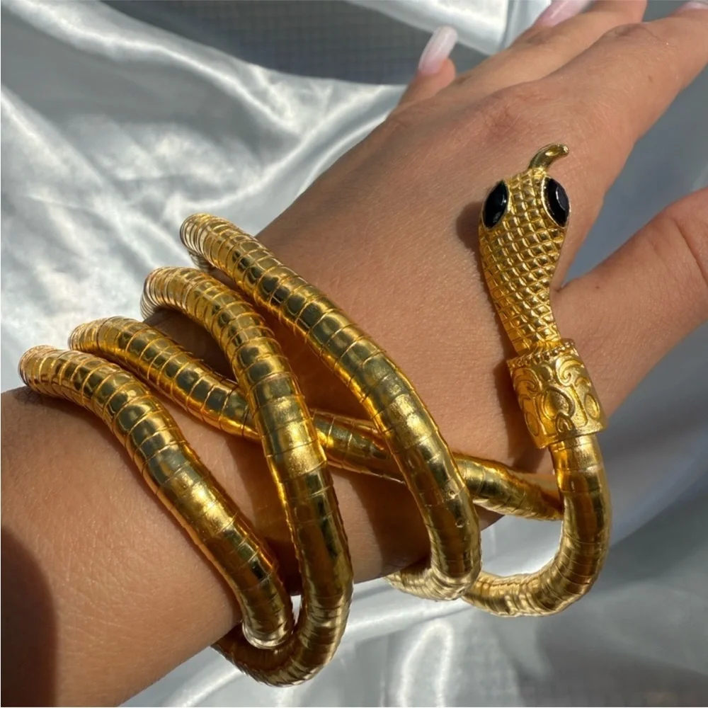 New! Flexible multi purpose serpenti Gold Snake Necklace